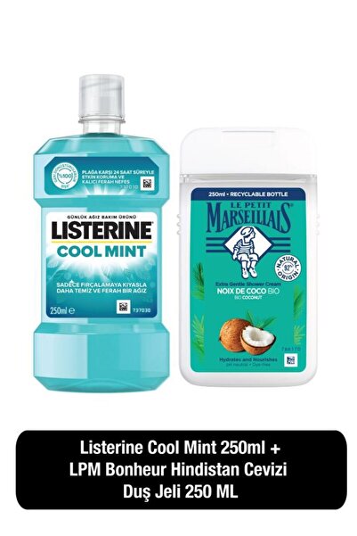 Le Petit Marseillais Listerine Cool Mint 250 ML + Bonheur Hindistan Cevizi Duş Jeli 250 ML