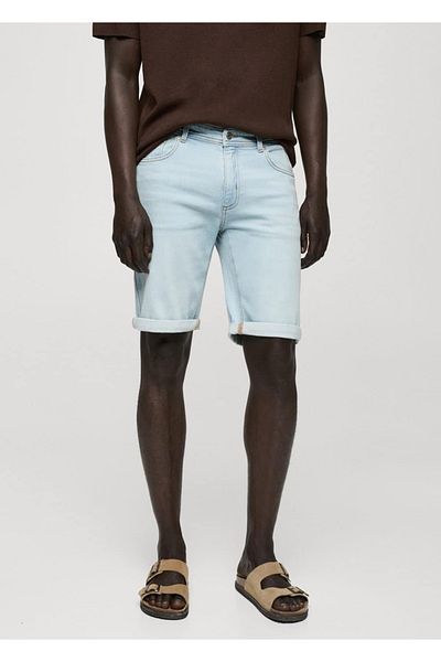 MANGO Man Slim fit τζιν βερμούδα