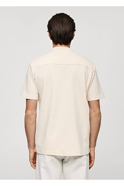 MANGO Man Regular Kesim Dokulu Düğmeli Polo Gömlek