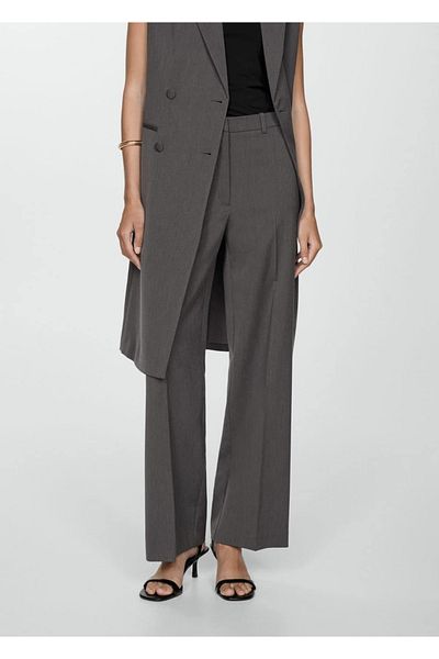MANGO Woman Pantaloni plisați cu croială dreaptă