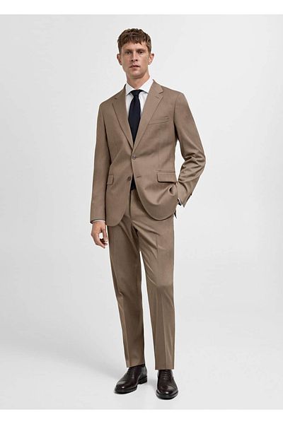 MANGO Man Comfort Stretch Fabric Slim Fit Blazer Jacket