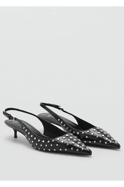MANGO Woman Pantofi cu împânzire cu spatele deschis