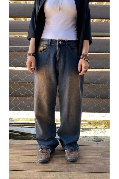 1blood Retro Baggy Jean - Brown Washed