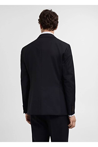 MANGO Man %100 işlenmemiş yün dar kesim blazer ceket