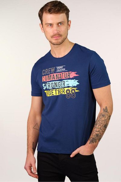 Arma Ανδρικό μπλουζάκι Indigo Plus Size Crew Neck Y 22374868101