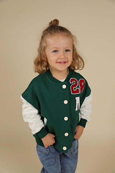 Disney 03-08 Yaş Erkek Çocuk Yeşil Renk Mickey Lisanslı Kolej Ceketi