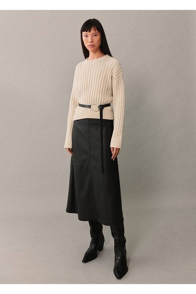 MANGO Woman Rubber Knit Sweater