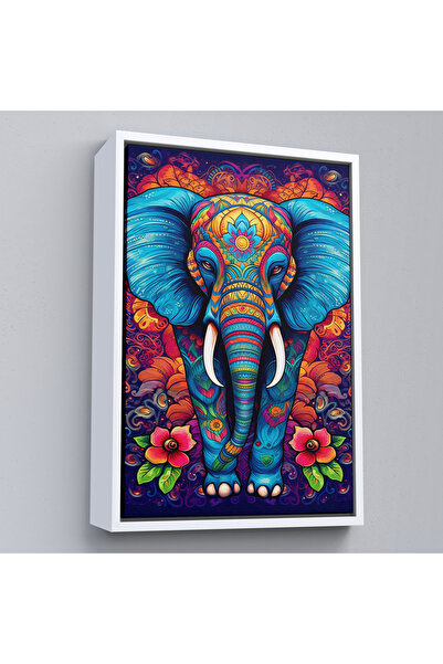 Oxyteez Pictură Mandala elefant cu cadru din lemn-7526
