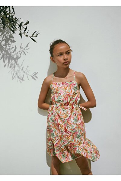 MANGO Kids Tropikal Desenli Elbise