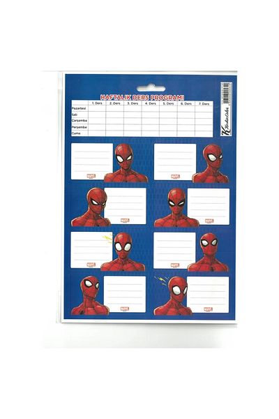 SPIDERMAN School Label with Course Schedule 3 pcs