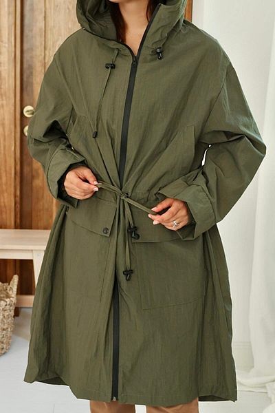 Elbee Fashion Woman Trenci cu detaliu curea