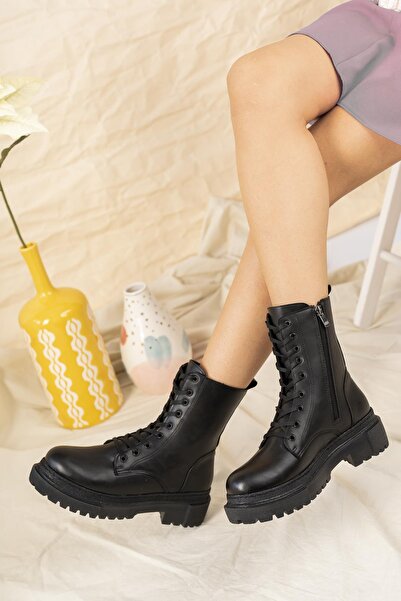 MUGGO Rosa Garantili Kadın Kalın Taban Bot