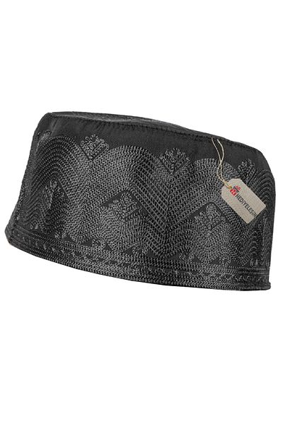 Hediyeleşin Prayer Skull Topbaş Memory Embroidered Skullcap - Black