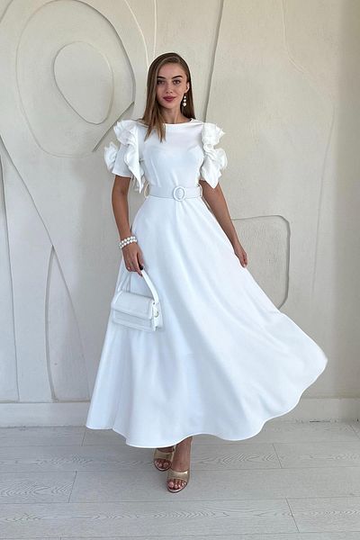 Elbee Fashion Woman Rochie cu mâneci cu volan