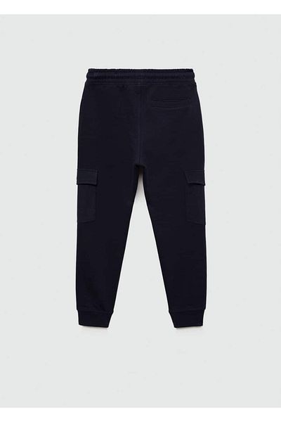 MANGO Kids Pantaloni albastru închis pentru copii