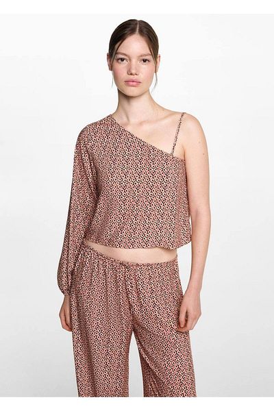 Mango Teen Patterned trousers with straight cut
