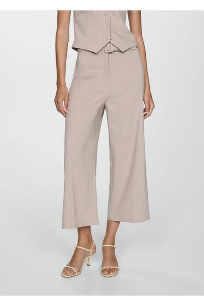 MANGO Woman Kreidegestreifte Hose mit geradem Schnitt