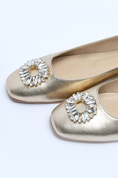 Perspective Gold Colored Ballerina Women's Shoes