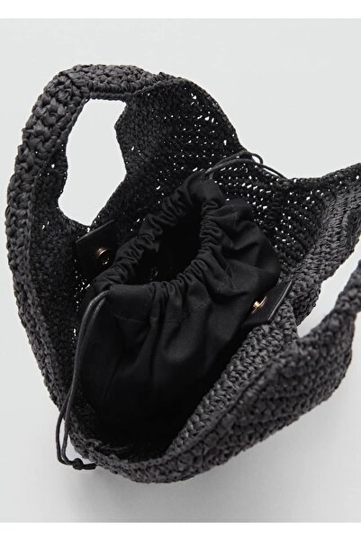 MANGO Woman Doğal elyaf el çantası