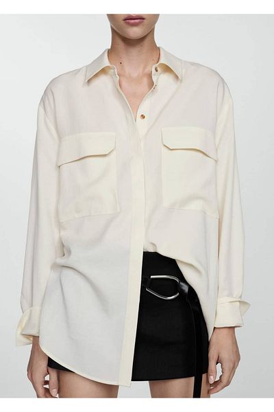 MANGO Woman Koszula z lyocellu oversize