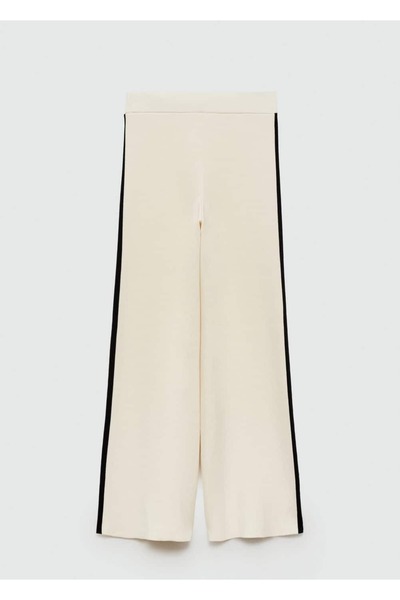 MANGO Woman Yanları kontrast çizgili triko pantolon