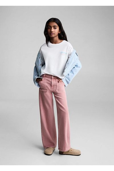 MANGO Kids Wideleg Jeanshose mit Taschen