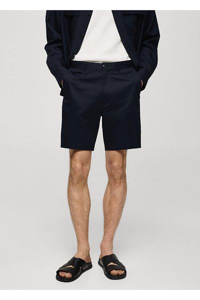 MANGO Man Slim Cut Cotton Bermuda Shorts