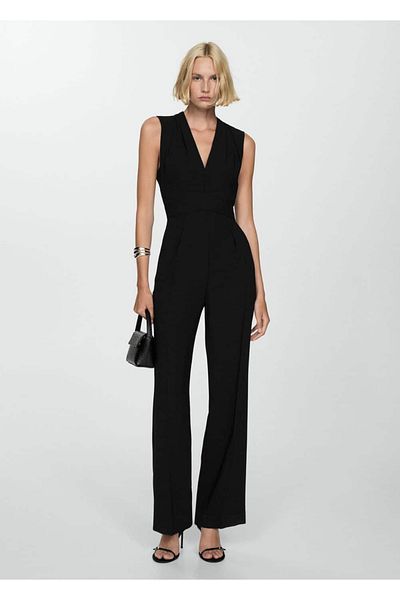 MANGO Woman Μακριά ολόσωμη φόρμα με σταυρωτά λεπτομέρειες
