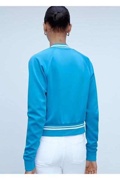 MANGO Woman Kontrast çizgili bomber ceket