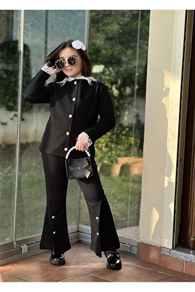 KOKOŞ BEBEK Hürrem Double Komple Astarlı Güpür Detaylı İnci Tutmalı, Çantalı Takım | 3/8 Yaş Arası