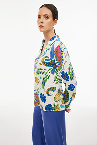 Perspective Γυναικεία μπλούζα με λαιμόκοψη V-λαιμόκοψη πολύχρωμη Alias ​​Regular Fit