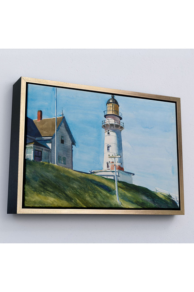 Oxyteez Sculptură cu ramă din lemn Edward Hopper - Pictură far - Light At Two...