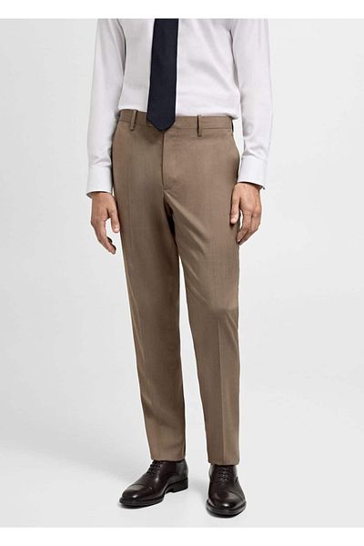 MANGO Man Comfort Stretch Fabric Slim Fit Trousers