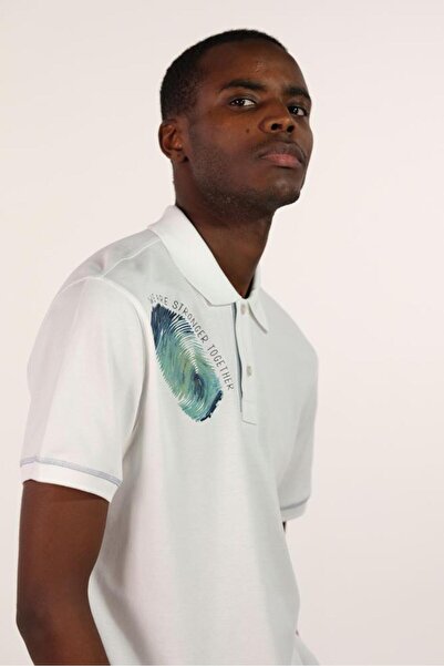 Arma Чоловіча біла футболка з коміром-поло Y22374300401