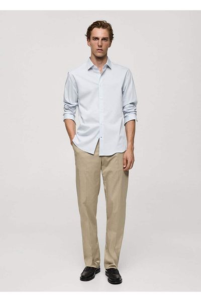 MANGO Man Strečová bavlněná košile Regular Fit
