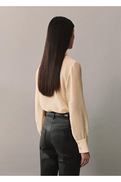 MANGO Woman Volanlı Lyocell Gömlek