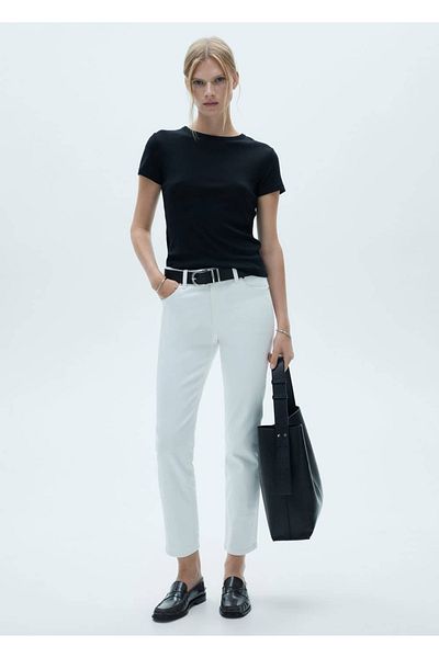 MANGO Woman Claudia Slim-Fit Crop Jean Παντελόνι