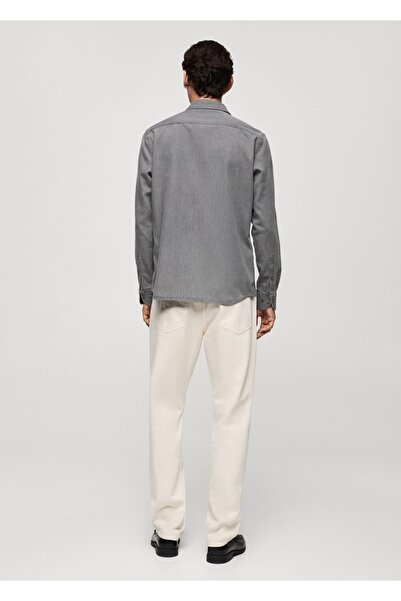 MANGO Man Regular fit chambray pamuklu gömlek