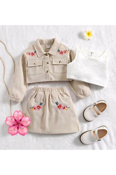 KOKOŞ BEBEK Set fuste cu model floral pentru fete