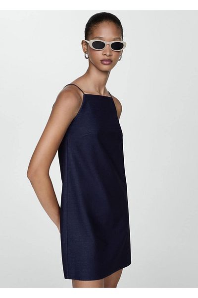MANGO Woman Κοντό φόρεμα με τιράντες