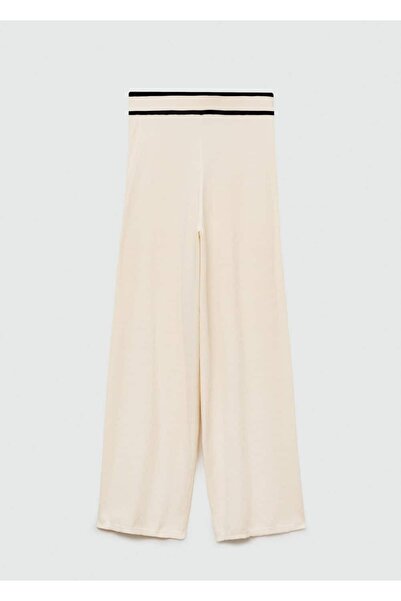 MANGO Woman Düz kesim triko pantolon