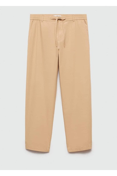 MANGO Man Bağcıklı pamuklu pantolon