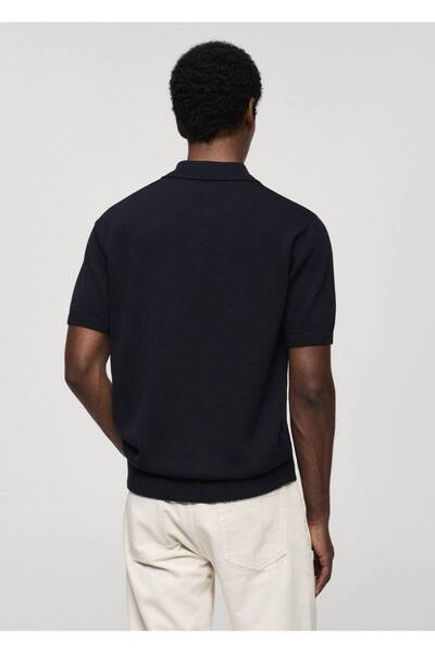 MANGO Man Dünnes Strick-Poloshirt aus Baumwolle