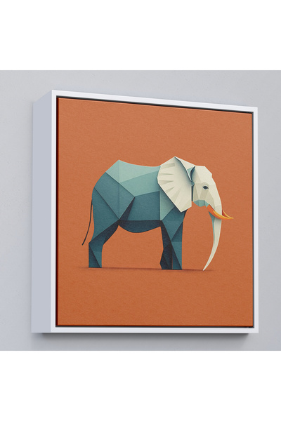 Oxyteez Tablou elefant cu inteligență artificială cu cadru din lemn-8311