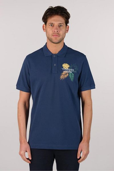 Arma Ανδρικό μπλουζάκι με γιακά πόλο Navy Blue Plus Size Y 22374869001
