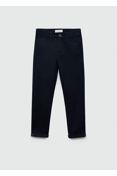 MANGO Kids Pantaloni albastru închis pentru copii