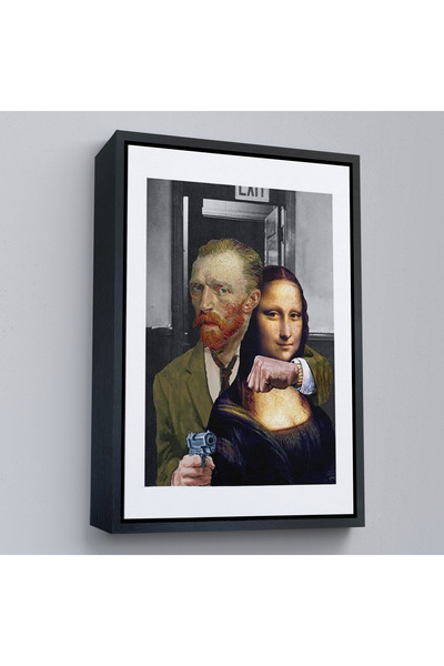 Oxyteez Pictură Van Gogh Mona Lisa în reținere cu cadru din lemn-7761