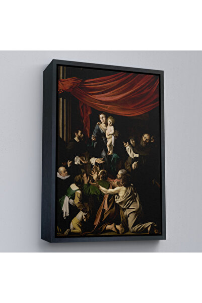 Oxyteez Caravaggio cu ramă din lemn - Tabloul Madonna Rozariului - Madonna of...