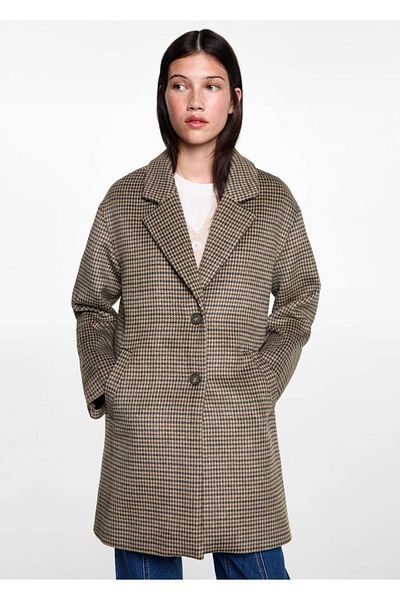 Mango Teen Παλτό με σχέδιο Houndstooth