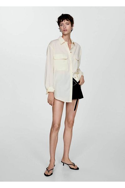 MANGO Woman Koszula z lyocellu oversize